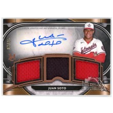 Juan Soto 2021 Topps Museum Collection Gold Triple Patch Auto Card #SPTRA-JS 08/25