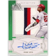 Juan Soto 2020 Topps Definitive Green Relic Autograph Card #ARC-JS 18/25