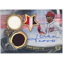 Juan Soto 2019 Topps Triple Threads Triple Patch Autograph Card #RFPAR-JSO 20/35