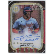 Juan Soto 2022 Topps Tribute Iconic Perspectives Red Auto Card #IPA-JS 01/10