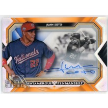 Juan Soto 2019 Topps Five Star Pentamerous Penmanship Orange Auto Card PP-JO 3/3