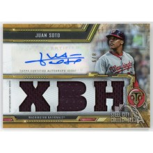 Juan Soto 2020 Topps Triple Threads Gold Triple Patch Auto Card #TTAR-JSO2 8/9