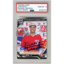 Juan Soto 2016 Bowman International Ink Autograph Rookie Card II-JS PSA/DNA 10