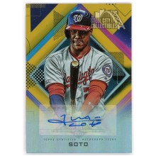 Juan Soto 2020 Topps Fire Gold Fire Autograph Card #FA-JSO 04/10