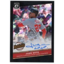 Juan Soto 2020 Panini Donruss Optic Cracked Ice Black Prizm  Auto 04/15