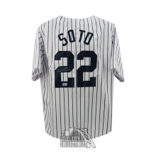 Juan Soto Autographed New York Custom White with Pinstripes Baseball Jersey - BAS