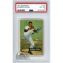 Warren Spahn 1951 Bowman Card #134 PSA 4 VG-EX