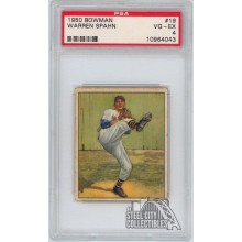 Warren Spahn 1950 Bowman Card #19 PSA 4 VG-EX