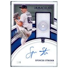 Spencer Strider 2022 Panini Immaculate Purple Autograph Button Rookie Card #146 1/8