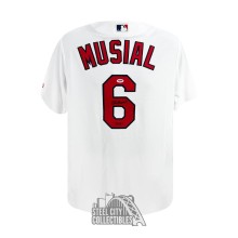 Stan Musial 3630 Autographed St Louis Cardinals Majestic White Baseball Jersey - PSA/DNA