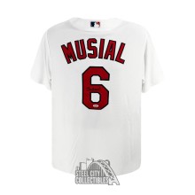 Stan Musial Autographed St Louis Cardinals Majestic White Baseball Jersey - PSA/DNA