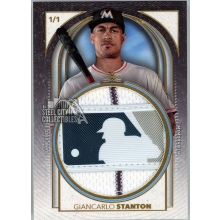 Giancarlo Stanton 2021 Topps Definitive Game-Used MLB Logo Patch Card #DPC-GST 1/1