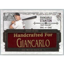 Giancarlo Stanton 2015 Topps Museum Jumbo Lumber Bat Barrel Nameplate Card #JLNP-GSN 1/1