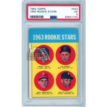 Willie Stargell, Davis, Gosger, etc. 1963 Topps Rookie Stars Card #553 PSA 5 EX