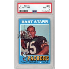 Bart Starr 1971 Topps Football Card #200 PSA 8 (555)