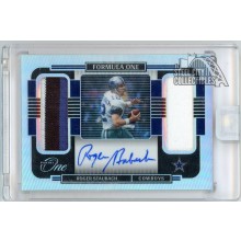 Roger Staubach 2021 Panini One Formula One Dual Patch Autograph Card #383 5/10