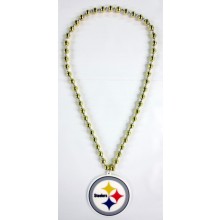 Pittsburgh Steelers NFL Gold Beaded Logo 30" Necklace