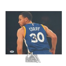 Stephen Curry Autographed Golden State Warriors 11x14 Basketball Photo - PSA/DNA (Back)