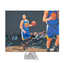 Stephen Curry Autographed Golden State Warriors 11x14 Basketball Photo - PSA/DNA (Holding Ball, Black Ink)