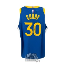 Stephen Curry "Steph" Autographed Golden State Warriors Blue Authentic Nike 75th Anniversary Icon Edition Basketball Jersey - JSA (Cert Sticker on Front of Jersey)