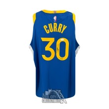 Stephen Curry "Steph" Autographed Golden State Warriors Blue Authentic Nike 75th Anniversary Icon Edition Basketball Jersey - JSA
