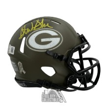Sterling Sharpe Autographed Green Bay Salute to Service Mini Football Helmet - BAS