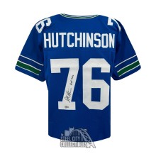 Steve Hutchinson HOF 2020 Custom Blue Seattle Football Jersey- BAS