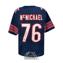 Steve McMichael Autographed Chicago Custom Navy Football Jersey - JSA
