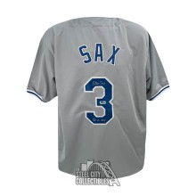 Steve Sax 82 NL ROY Autographed Los Angeles Custom Gray Baseball Jersey - BAS