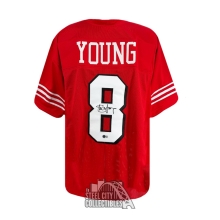 Steve Young Autographed San Francisco Custom Red Football Jersey - BAS