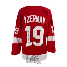 Steve Yzerman Autographed Detroit Custom Red Hockey Jersey - BAS