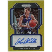 John Stockton 2021-22 Panini Prizm Gold Autograph Card #SG-JSK 10/10