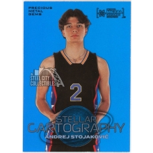 Andrej Stojakovic 2024 Upper Deck Skybox Metal Universe Stellar Cartography Blue PMG Card #127 9/50