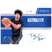 Tyran Stokes 2026 Panini Private Signings Blue Rookie Autograph Card 14/49