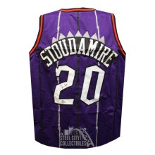 Damon Stoudamire Autographed Toronto Custom Purple Striped Basketball Jersey - BAS