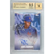 Darryl Strawberry 2020 Topps x Pete Alonso Franchise Favorites Blue Autograph Card #F4A 24/25 BGS 9.5