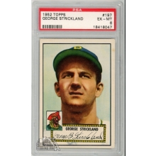 George Strickland 1952 Topps Baseball Card #197 PSA 6 EX-MT