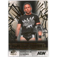 Roderick Strong 2025 Upper Deck AEW SP Game Used Authentic Rookies Gold Card #86 23/99