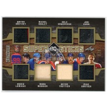 Gretzky Lemieux Messier 2017-18 Leaf Stickwork Super Sticks of the 80's Gold Card #SSY-08 1/1