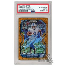 D'Andre Swift 2020 Panini Prizm Orange Disco Autograph RC Card #358 PSA/DNA (Light Blue)