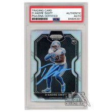 D'Andre Swift 2020 Panini Chronicles Prizm Black Silver Autograph RC Card #PB-8 PSA/DNA (Light Blue)