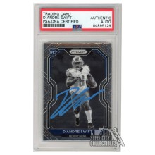 D'Andre Swift 2020 Panini Prizm Black White Autograph RC Card #358 PSA/DNA (Light Blue)