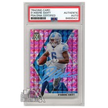 D'Andre Swift 2020 Panini Mosaic Camo Pink Autograph RC Card #215 PSA/DNA (Light Blue)