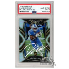 D'Andre Swift 2020 Panini Select Club Level Silver Autograph RC Card #251 PSA/DNA (White)