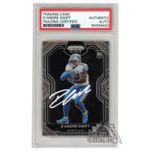 D'Andre Swift 2020 Panini Chronicles Prizm Black Autograph RC Card #PB-8 PSA/DNA (White)