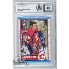 Theo Fleury 1989-90 O-Pee-Chee Rookie Autograph Card #232 BAS 10