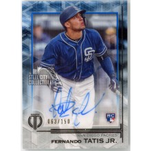 Fernando Tatis Jr 2019 Topps Tribute Blue Rookie Autograph Card #TA-FTJ 63/150