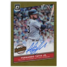 Fernando Tatis Jr. 2020 Panini Donruss Optic Highlights Gold Prizm Auto Card 02/10