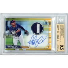 Fernando Tatis Jr 2019 Bowman Chrome Gold Rookie Patch Autograph Card #BCAR-FTJ 7/50 BGS 9.5