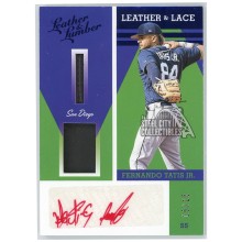 Fernando Tatis Jr. 2019 Panini Leather & Lumber Leather & Lace Blue RPA 15/15
